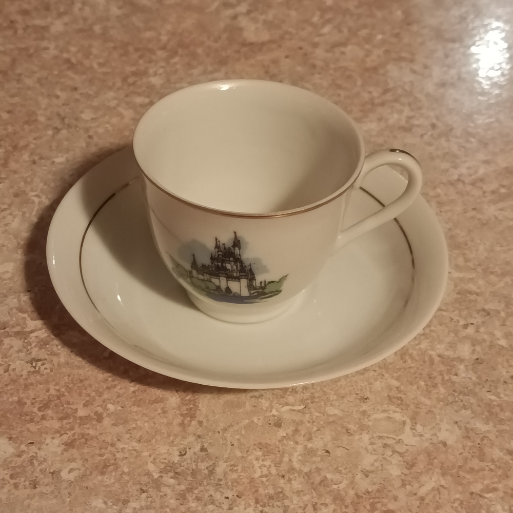 Vintage Disney Castle Cup & Saucer • Made in Japan • Walt Disney Productions
